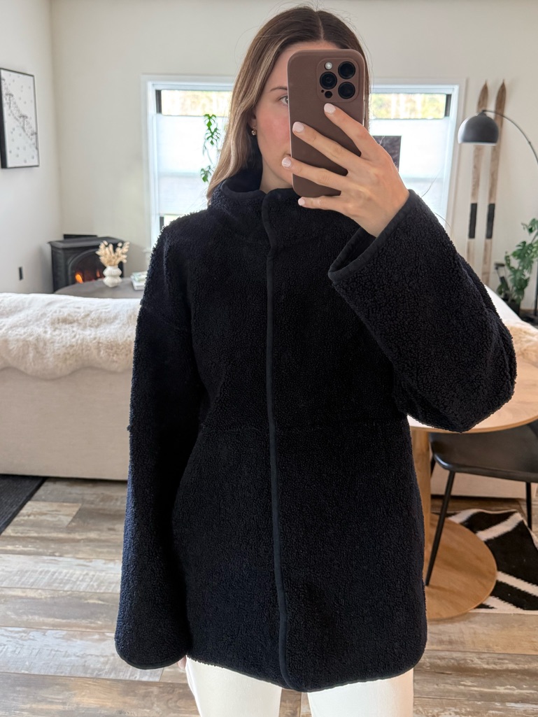 Velvet By Graham & Spencer Black Teddy Zip-Up Jacket